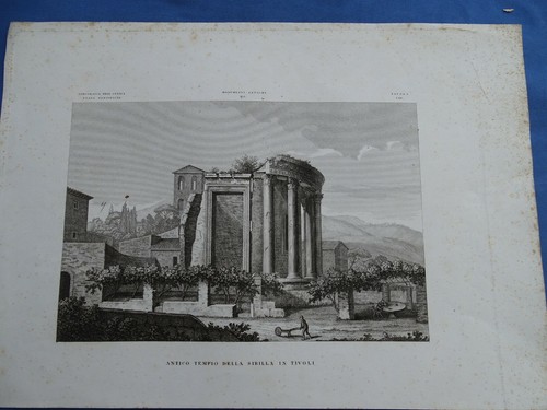 Incisione antico tempio della - tempio,