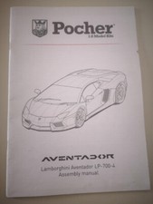 Instruction for Pocher Lamborghini Aventador 1/8 scale HK101 HK100 HK102 HK103