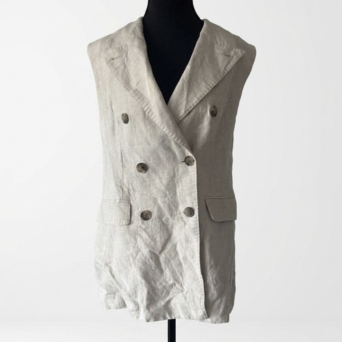 Gilet trench lino - , banana