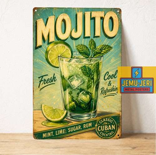 Mojito cocktail metallo - , poster