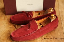 Scarpe mocassini John Lobb bordeaux scamosciate pizzo bit uomo UK 10,5 US 11,5 EU 44,5