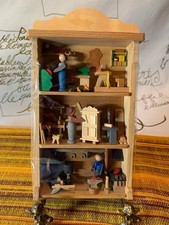 Bambola tedesca in legno da appendere al muro, rara decorazione negozio Graup...