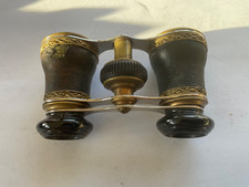 Antique Opera Glasses Theatre Glasses Black Leather Fab Metalwork 32 + case