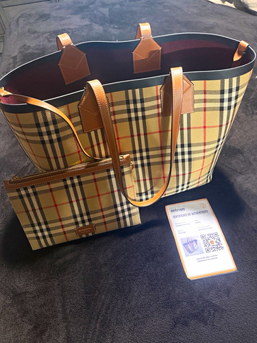 Burberry nova check tote brown - burberry,