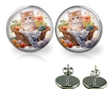 Orecchini a perno regalo gatto