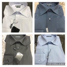 CAMICIA UOMO SET DA 4 COMFORT FIT BIANCA AZZURRA NERA BLU 4XL 5XL 6XL 7XL COTONE