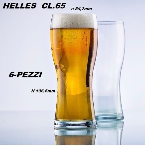 Helles birra bicchiere - birra, 6-pz