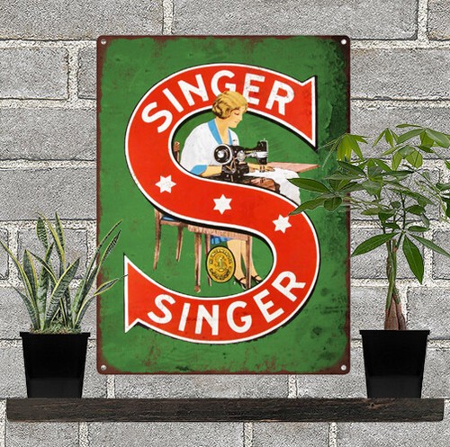 Insegna metallo singer - metallo,