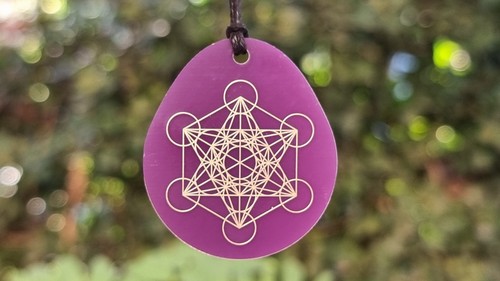 Pendentif fleur vie cube - de,