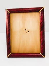 Portafoto cornice rettangolare Antico Vintage  anni 60 legno e metallo bordeaux