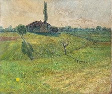 Alberto  Cravanzola ( Torino  1903-1966 ) Paesaggio  1944 ,olio  tela cm 60 x 70