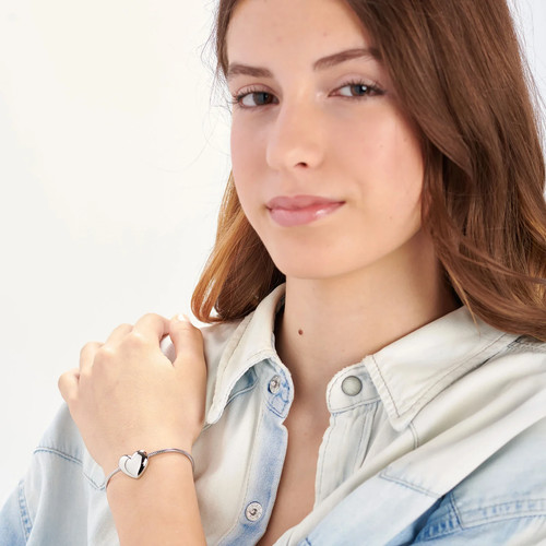Sagapo bracciale cuore bombato - bracciale,