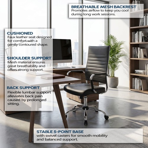 Sedia ufficio similpelle - da,