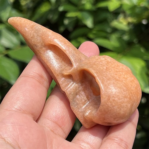 Teschio corvo avventurina rosa