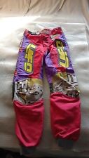 Pantalone UFO mx6 vintage motocross tuta viola TG 44 rosso viola giallo