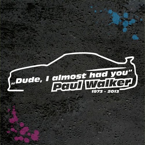 Adesivo paul walker dude - paul,