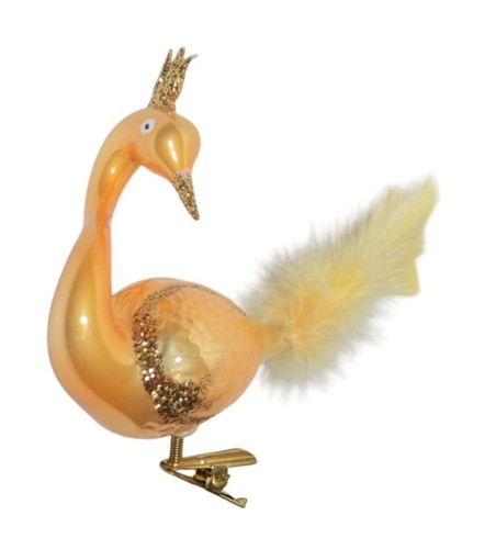 Blown glass princess swan bird - princess,