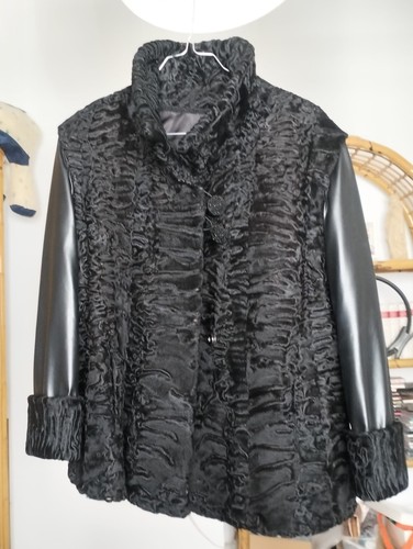 Giacca vintage astrakan nero
