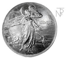 Vittorio Emanuele III (2 LIRE 1911-50° unita' d'Italia) FDC.