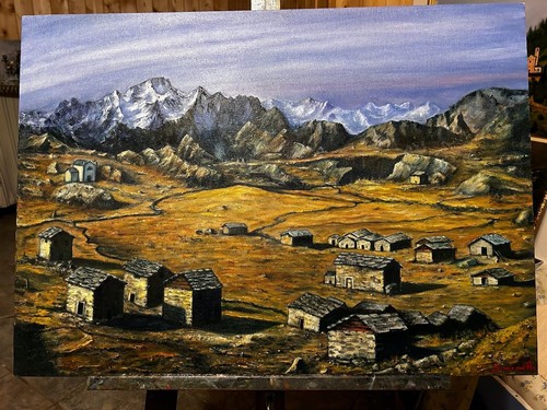 Quadro paesaggio lombardo - paesaggio,