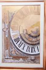 Umberto Gamba - Orologio Fanzago di Clusone - Dipinto su Lastra di Ottone 1989