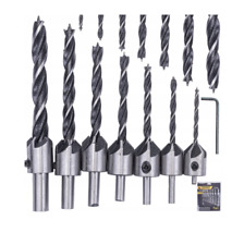 Set Punte Per Legno Con Svasatore e Chiave a Brugola Per la Regolazione 7 Pezzi