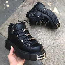 Sneakers basse donna punk resistenza outdoor escursionismo roccia 6 cm scarpe platform