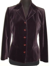 GIACCA DONNA DA TAILLEUR IN VELLUTO DI COTONE 100%  VINACCIA TG 42 MADE IN ITALY