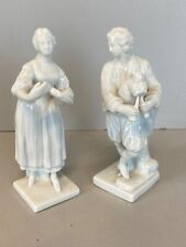 COPPIA "Suonatori" FIGURE MINIATURE PORCELLANA BIANCA Ginori Capodimonte XX sec