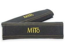 COPRI CINTURE DI SICUREZZA ALFA ROMEO MITO ALCANTARA NERO RICAMO GIALLO