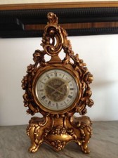  OROLOGIO LUIGI XV   IN LEGNO SCOLPITO E DORATO, FOGLIA ORO 