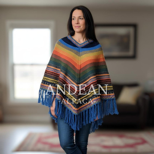 Poncho alpaca peruviano - poncho,