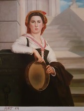 Dipinto Olio su Tela Ritratto