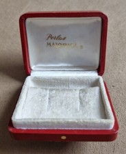MAJORICA Perlas vintage red leather box for earrings 1970-1980s'