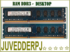 KIT MEMORIA RAM 8GB (2X 4GB) DDR3 PC3-12800U 1600MHz 240PIN 2Rx8 DESKTOP HYNIX