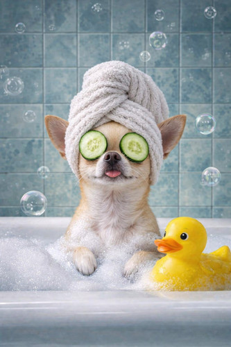 Chihuahua divertente spa cane