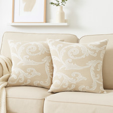 Coppia Cuscini Decorativi per Divano, Design Ornella in Rilievo, 43x43cm