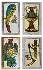 Mattonella mattone riggiola lotto 4 carte da gioco asso bastoni coppe oro spade