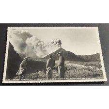 Cartolina Napoli - Vesuvio - Il Conetto e Lava Fumante nell'Interno del Cratere