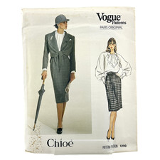 Giacca gonna blusa Vogue Paris originale modello Chloe 1299 non tagliata FF taglia 12