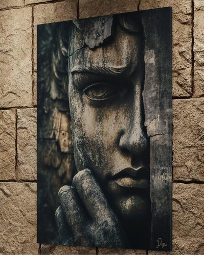 Quadro tela statua astratto - su,