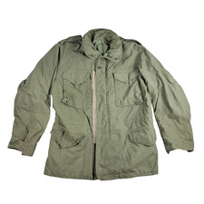 Giacca militare vintage uomo grande verde M65 OG 107 cappotto da campo clima freddo con cappuccio