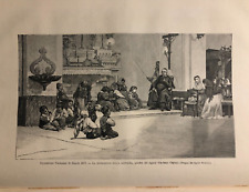 Incisione xilografia originale d'epoca 1877 pagina intera Gaetano Capone