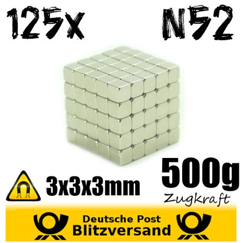 125x neodimio magnete - 125x, cubo