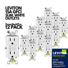 Lotto di 12 prese Leviton GFCI