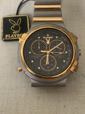 Playboy Chronograph quartz Citizen 3510 cassa acciaio oro 38.5mm tag NUOVO