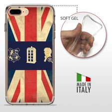 iPhone 7 Plus TPU CASE COVER PROTETTIVA GEL TRASPARENTE VINTAGE Bandiera Inglese
