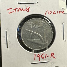 1951 R Italy 10 Lire Coin