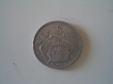 MONETA SPAGNA 5 PESETAS SPAGNOLE ANNO 1957