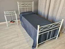 Letto in ferro battuto singolo Rosa Anna  bianco opaco satinato
